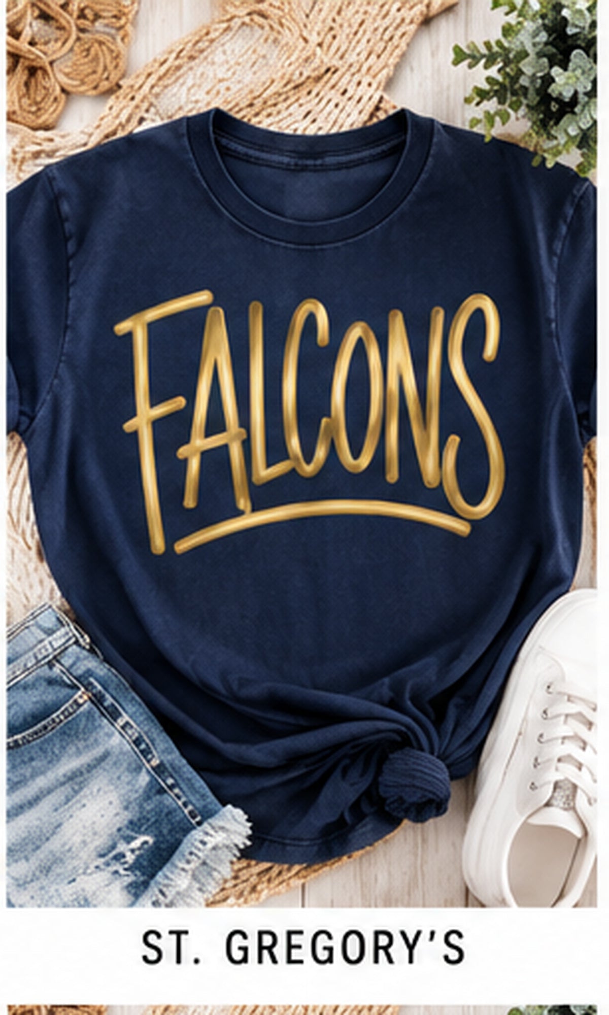 St. Gregory's Metallic Puff Tee, Crew & Hoodie