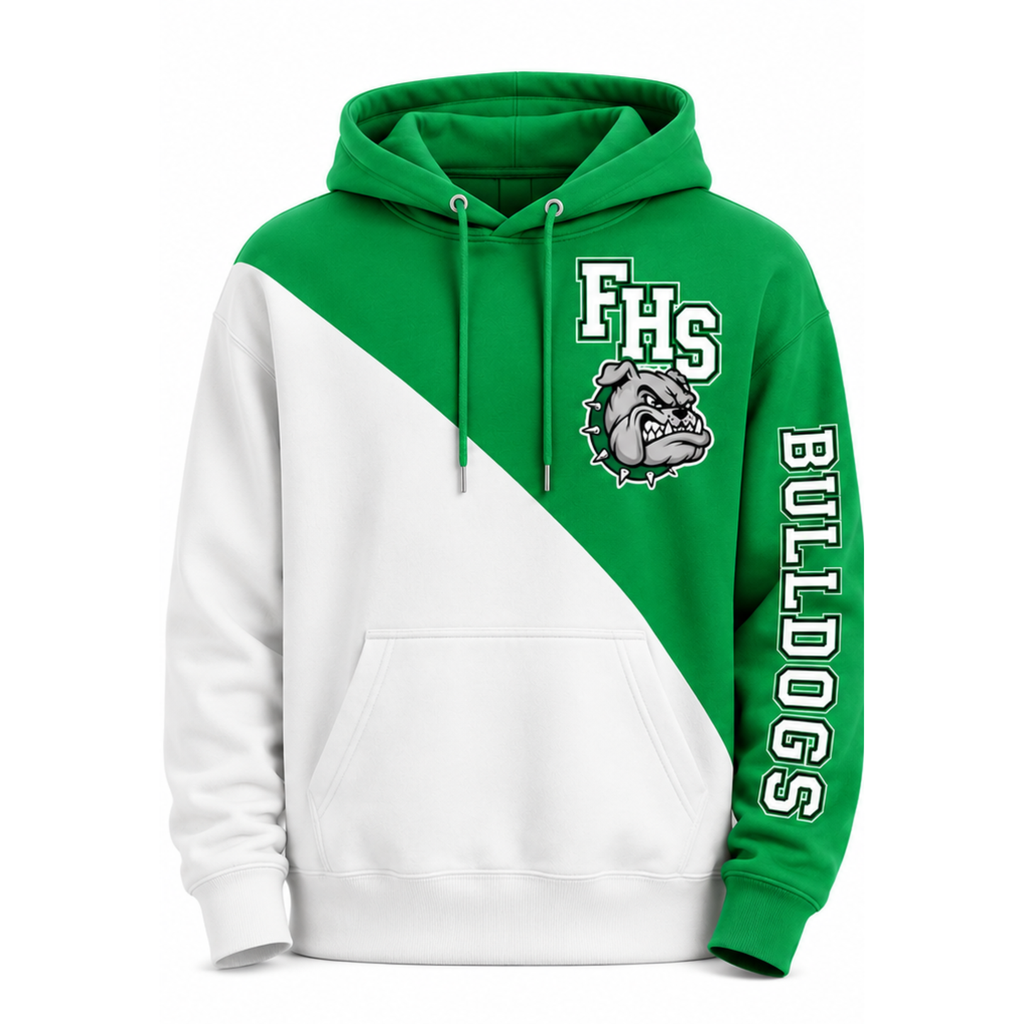 Custom Split Hoodie — Your Mascot, Initials & Team Colors