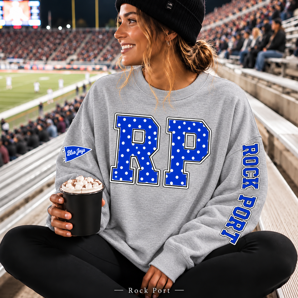 Rock Port Blue Jays Polka Dot Varsity Letter Sweatshirt & Hoodie