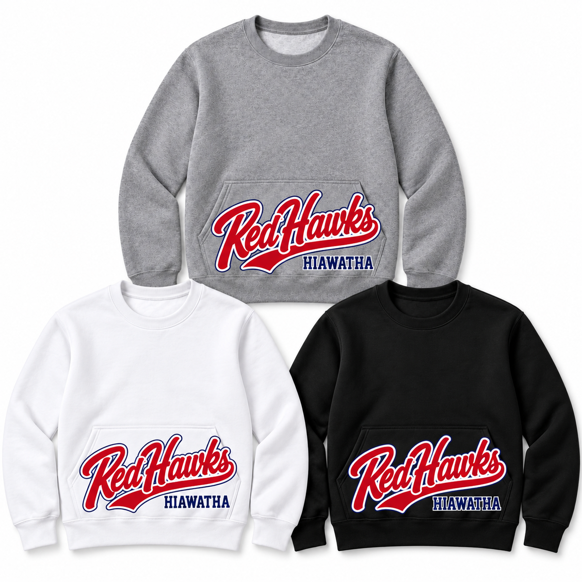 Hiawatha Red Hawks Script Spirit Sweatshirt