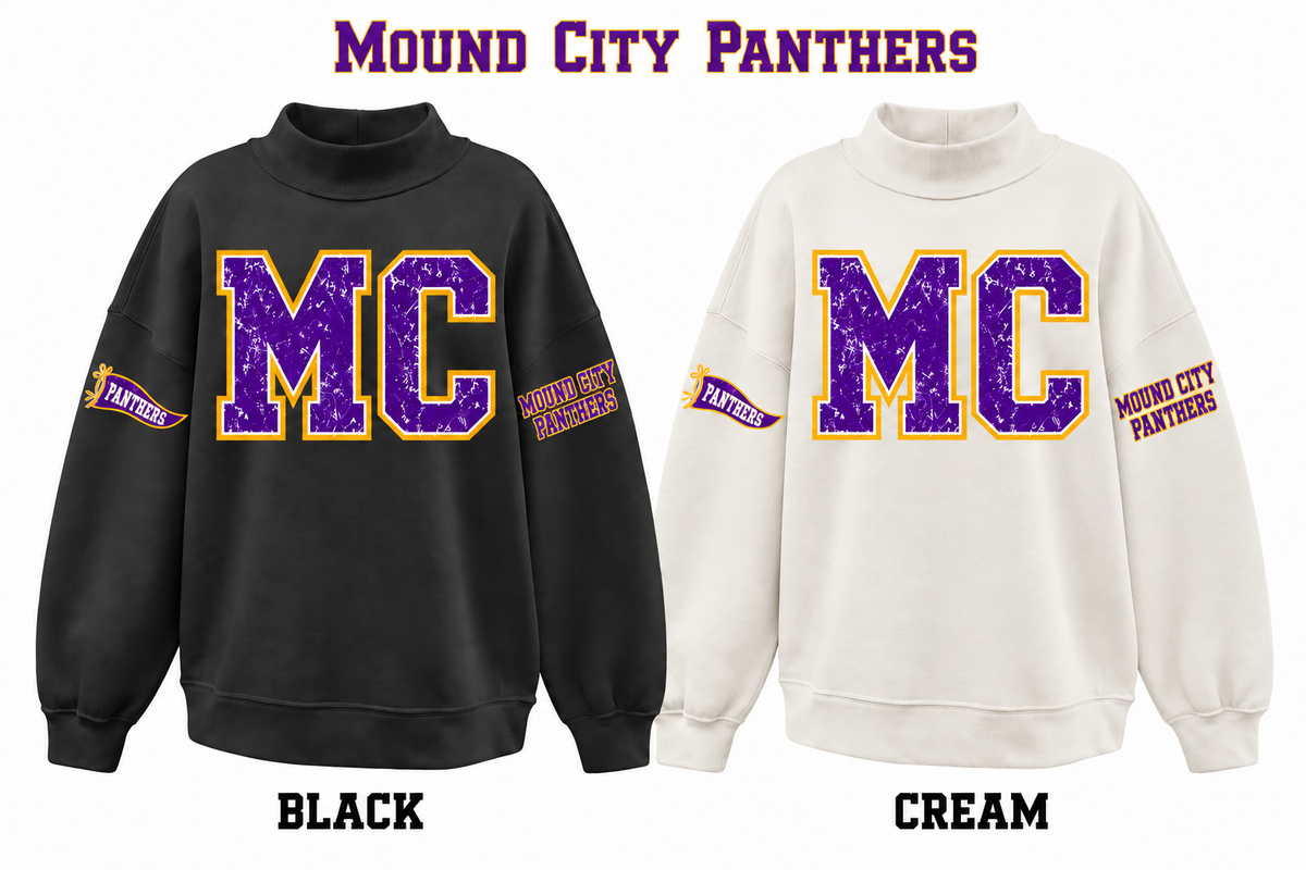 Mound City Panthers Varsity Letter Mockneck - Pre-Order
