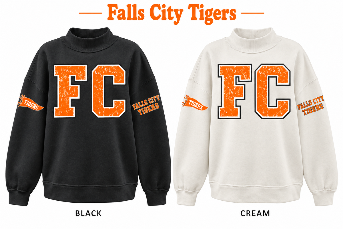 Falls City Tigers Varsity Letter Mockneck - Pre-Order