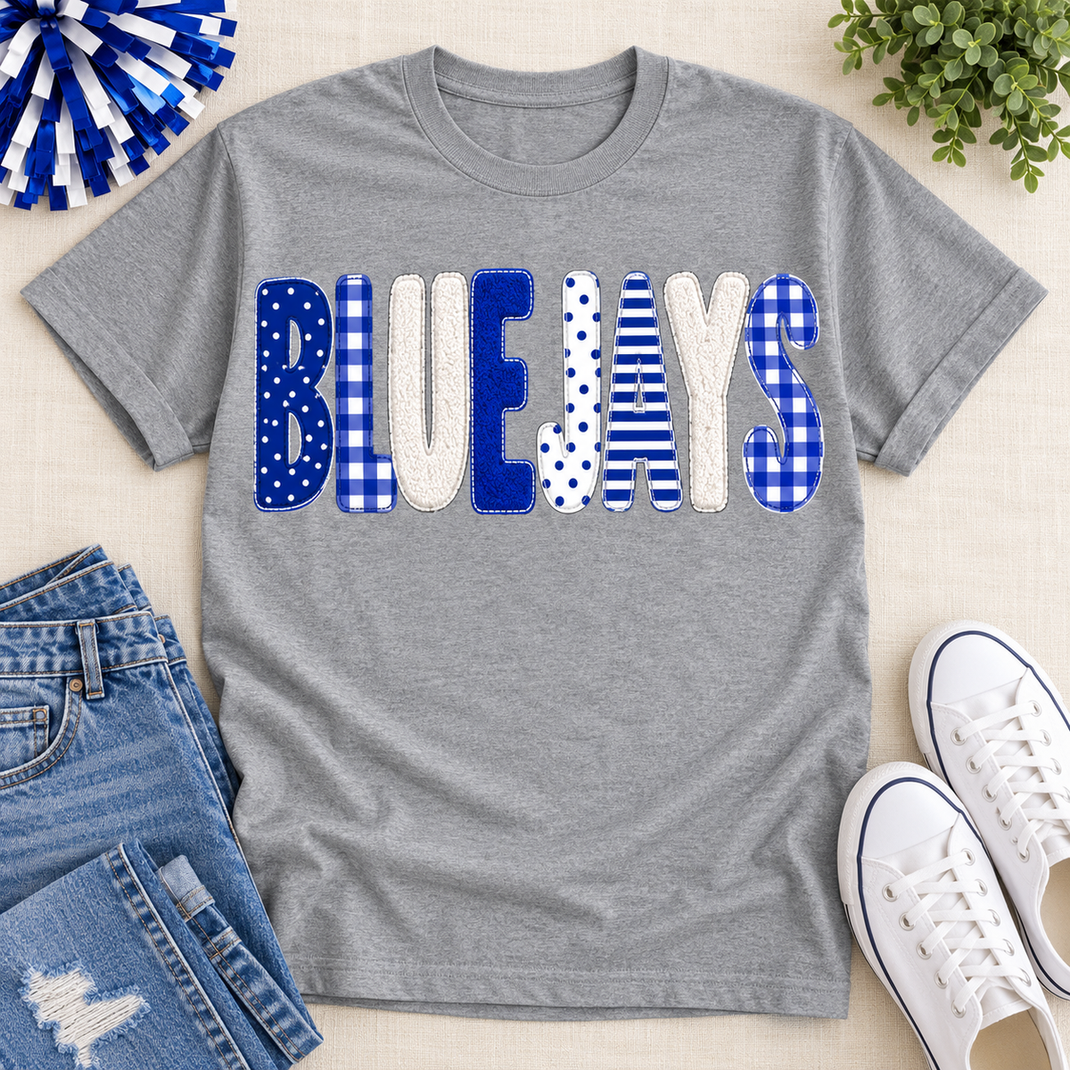 Northeast Nodaway Blue Jays Faux Chenille Tee