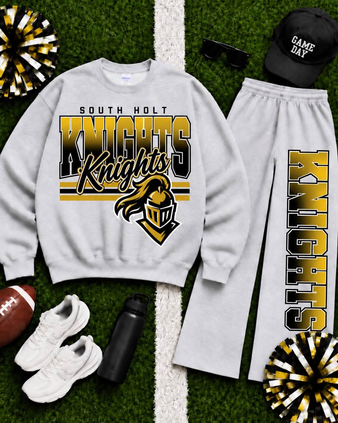 South Holt Knights Ombre Varsity Crew & Wide Leg Sweatpants