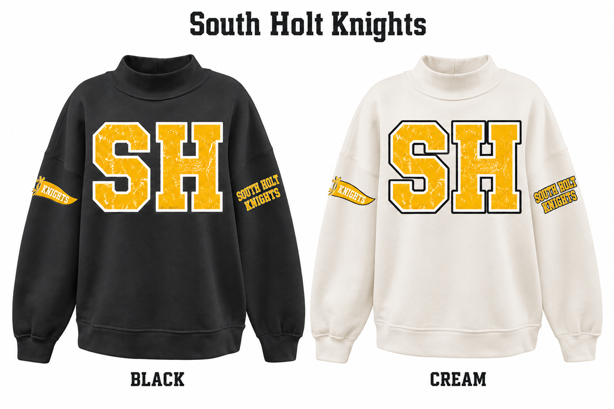 South Holt Knights Varsity Letter Mockneck - Pre-Order