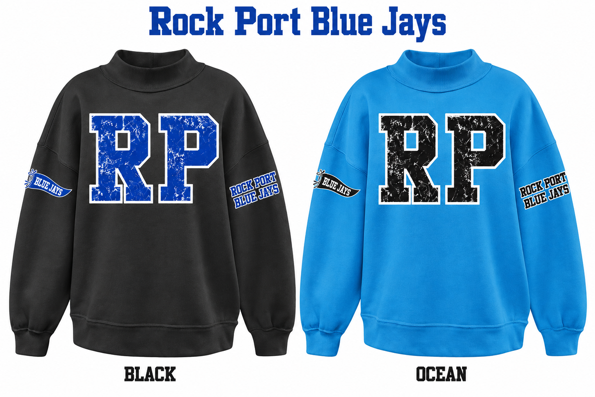 Rock Port Blue Jays Varsity Letter Mockneck - Pre-Order