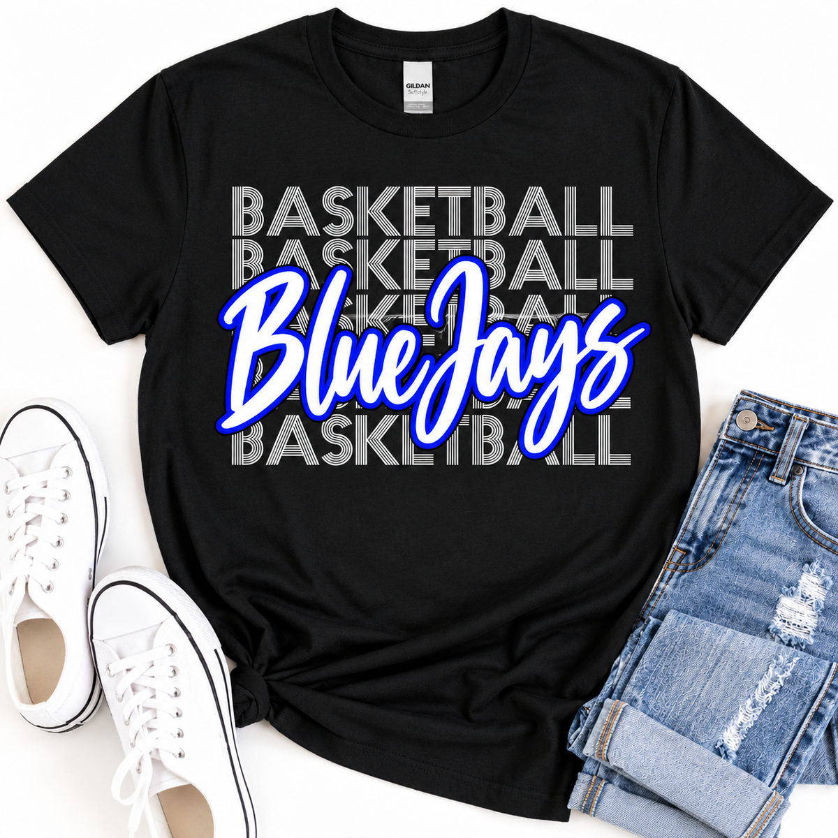 Rock Port Blue Jays Stacked Basketball