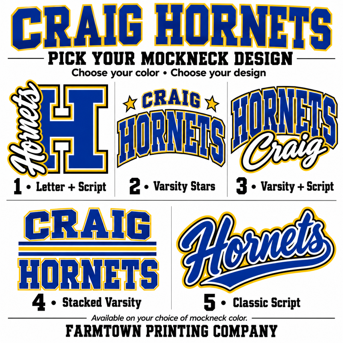 Craig Hornets Mockneck - Pick Your Design - Pre-Order