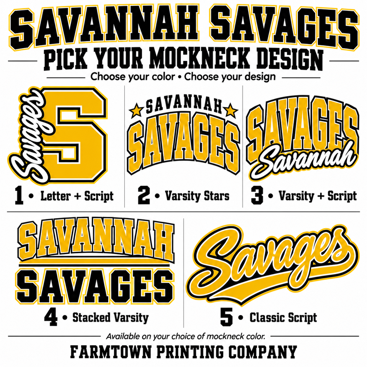 Savannah Savages Mockneck - Pick Your Design - Pre-Order