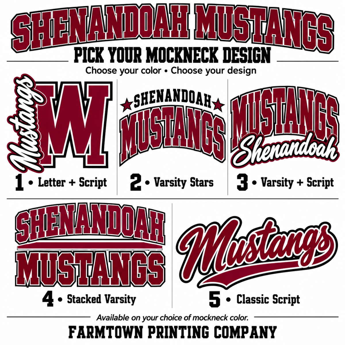 Shenandoah Mustangs Mockneck - Pick Your Design - Pre-Order