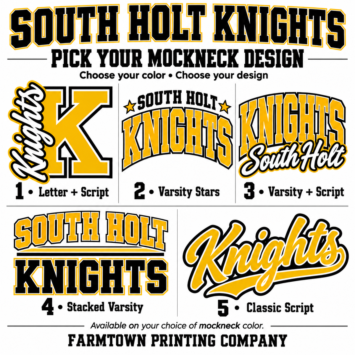 South Holt Knights Mockneck - Pick Your Design - Pre-Order