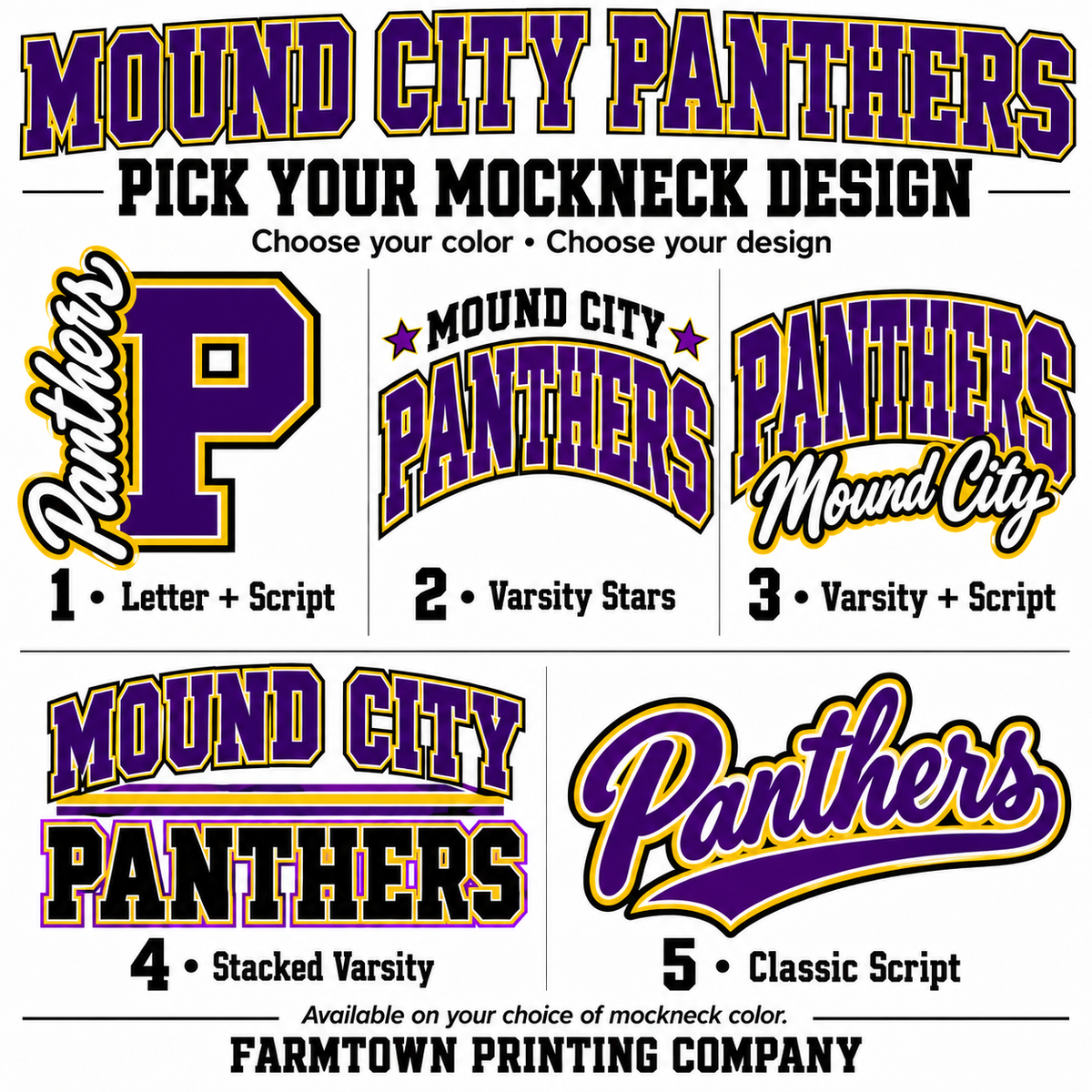 Mound City Panthers Mockneck - Pick Your Design - Pre-Order