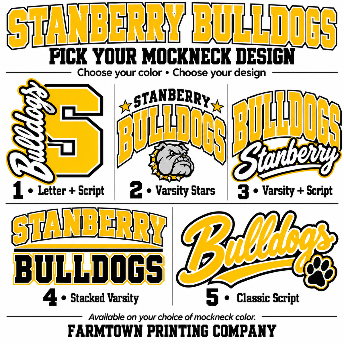 Stanberry Bulldogs Mockneck - Pick Your Design - Pre-Order