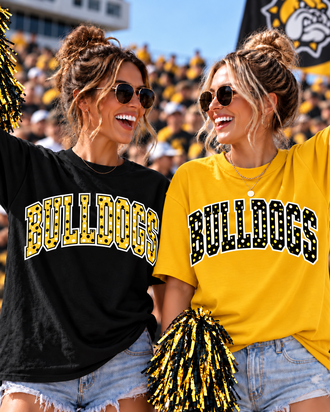 Stanberry Bulldogs Polka Dot Arch Tee, Long Sleeve, Crew & Hoodie