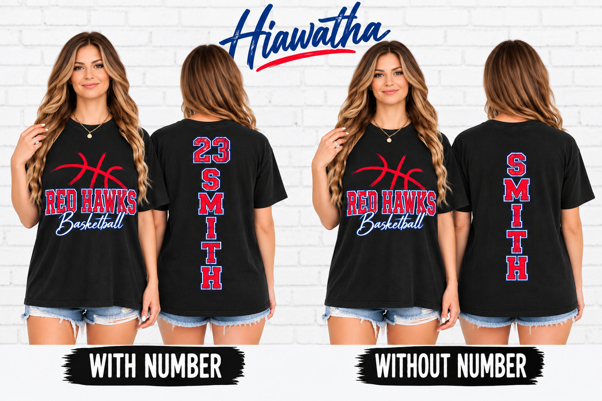Hiawatha Red Hawks Personalized Basketball