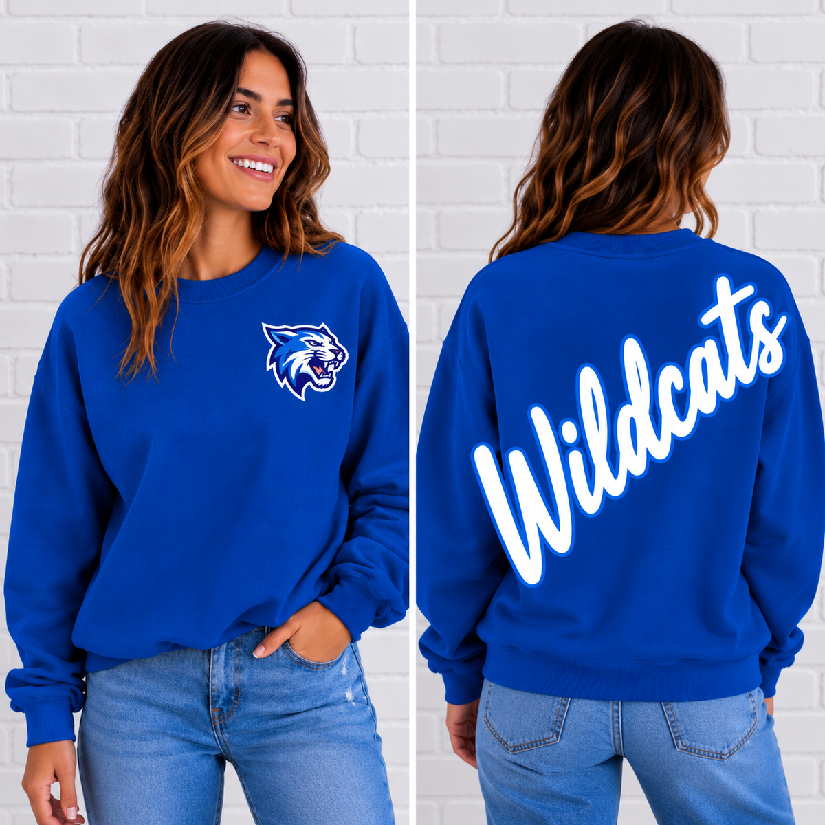 Hamburg Wildcats Script Mascot Sweatshirt