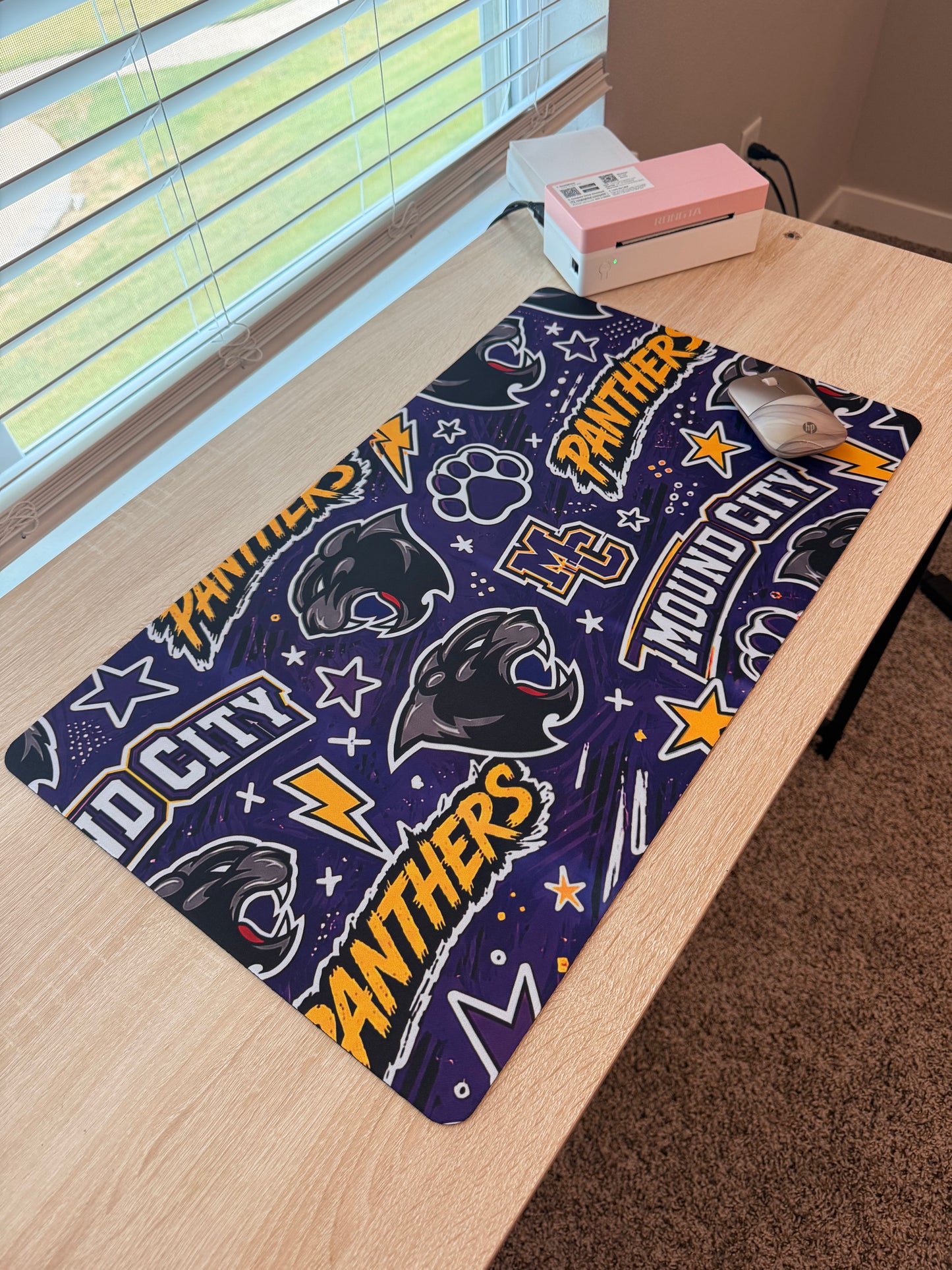 Custom Desk Mat — Mascot/Team or Teacher Design | Personalized Large Desk Pad