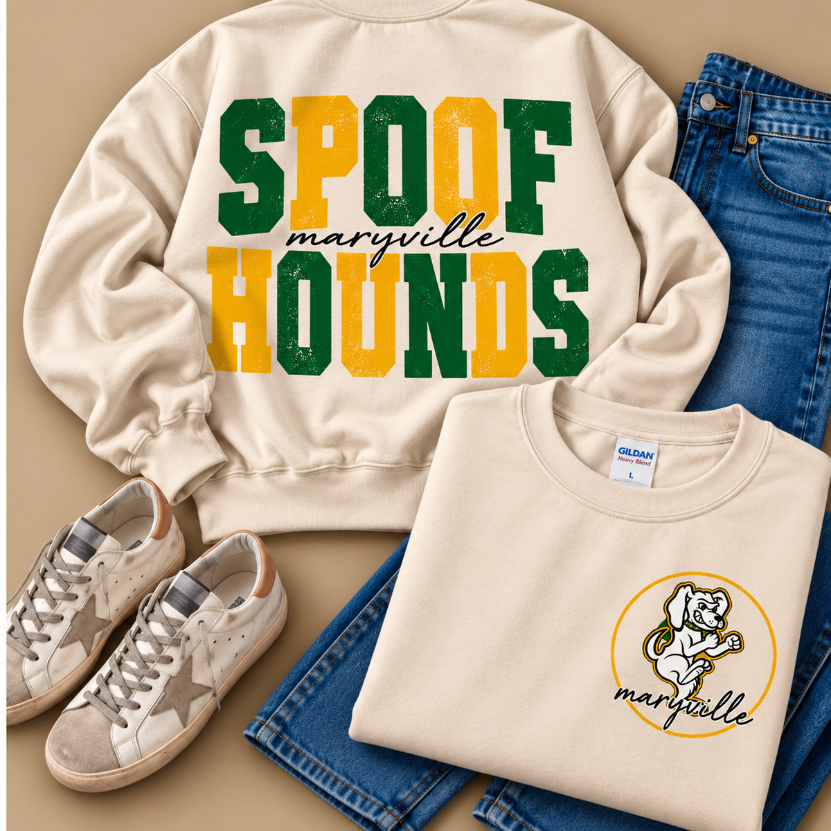 Maryville Spoofhounds Stacked Mascot Sweatshirt