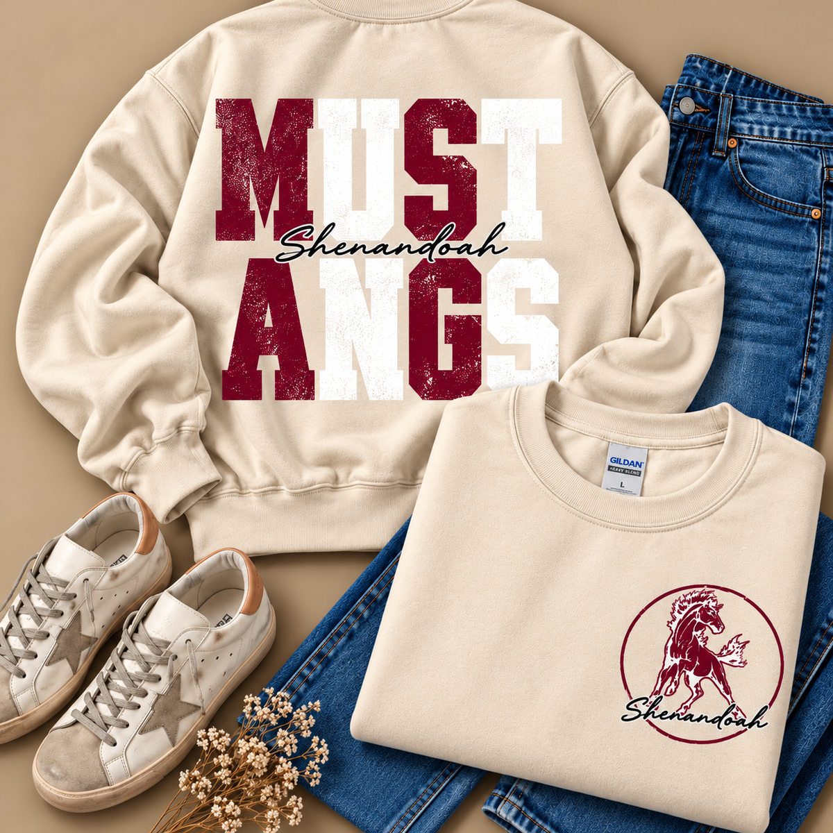 Shenandoah Mustangs Stacked Mascot Sweatshirt