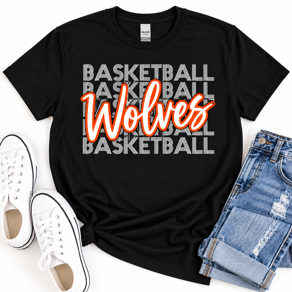 East Atchison Wolves Stacked Basketball