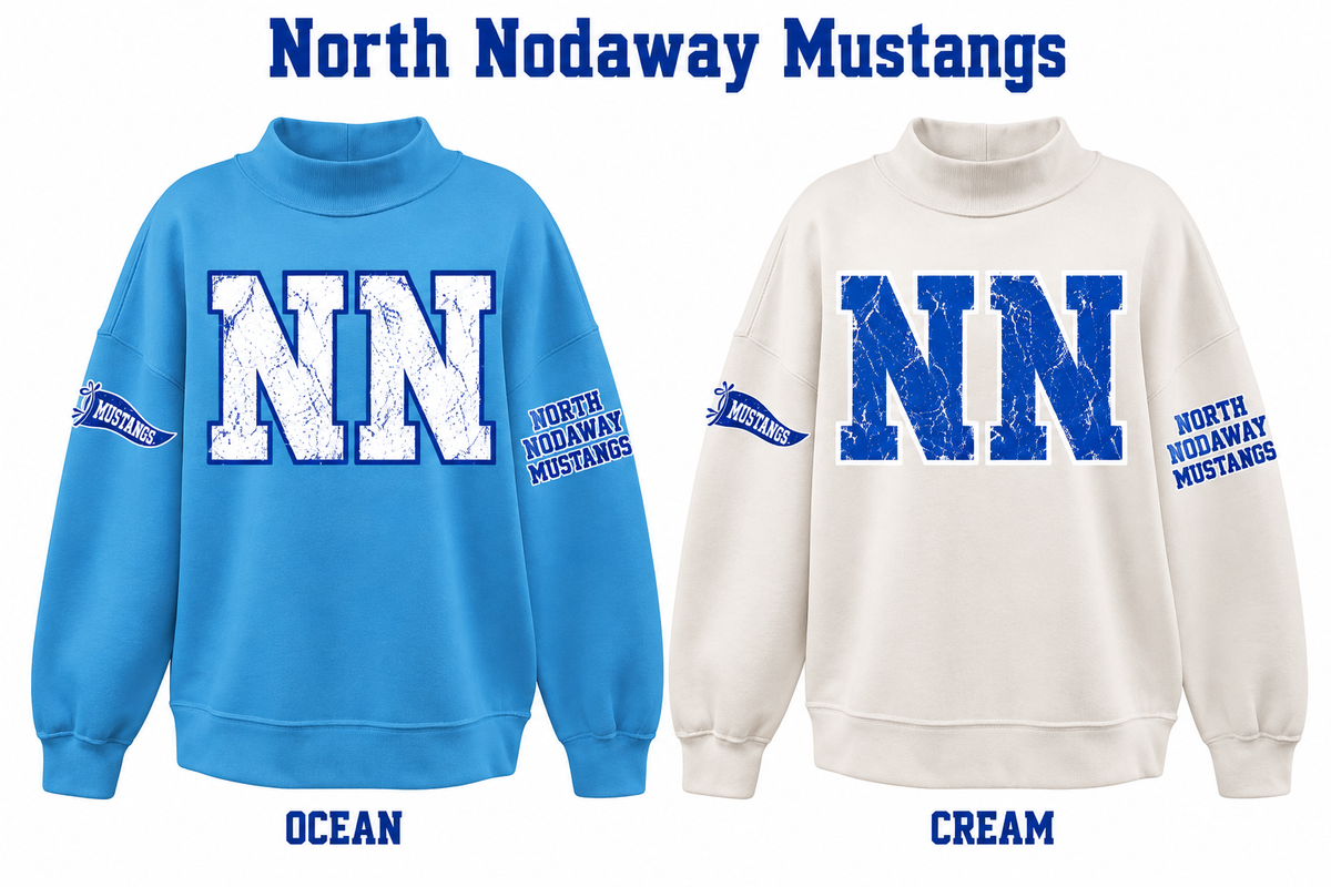 North Nodaway Mustangs Varsity Letter Mockneck - Pre-Order