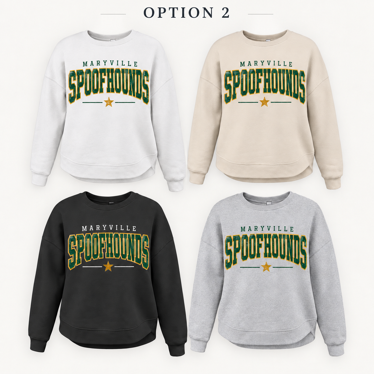 Maryville Spoofhounds Varsity Star Tee, Crew, Hoodie & Curve Bottom Crew