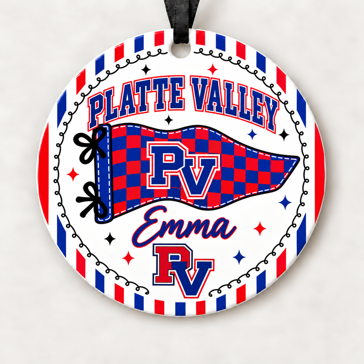 Platte Valley Personalized Christmas Ornament, 4" Ceramic