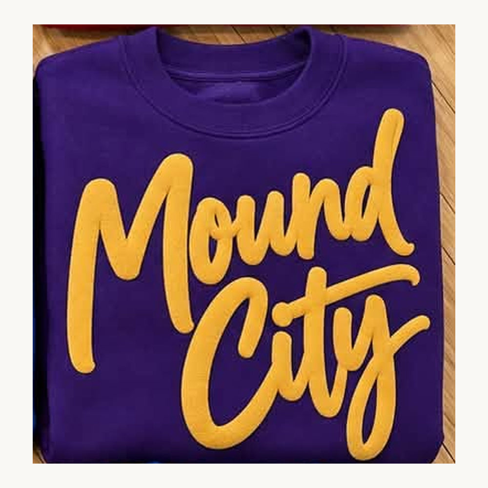Mound City Puff Print Tee, Crew & Hoodie