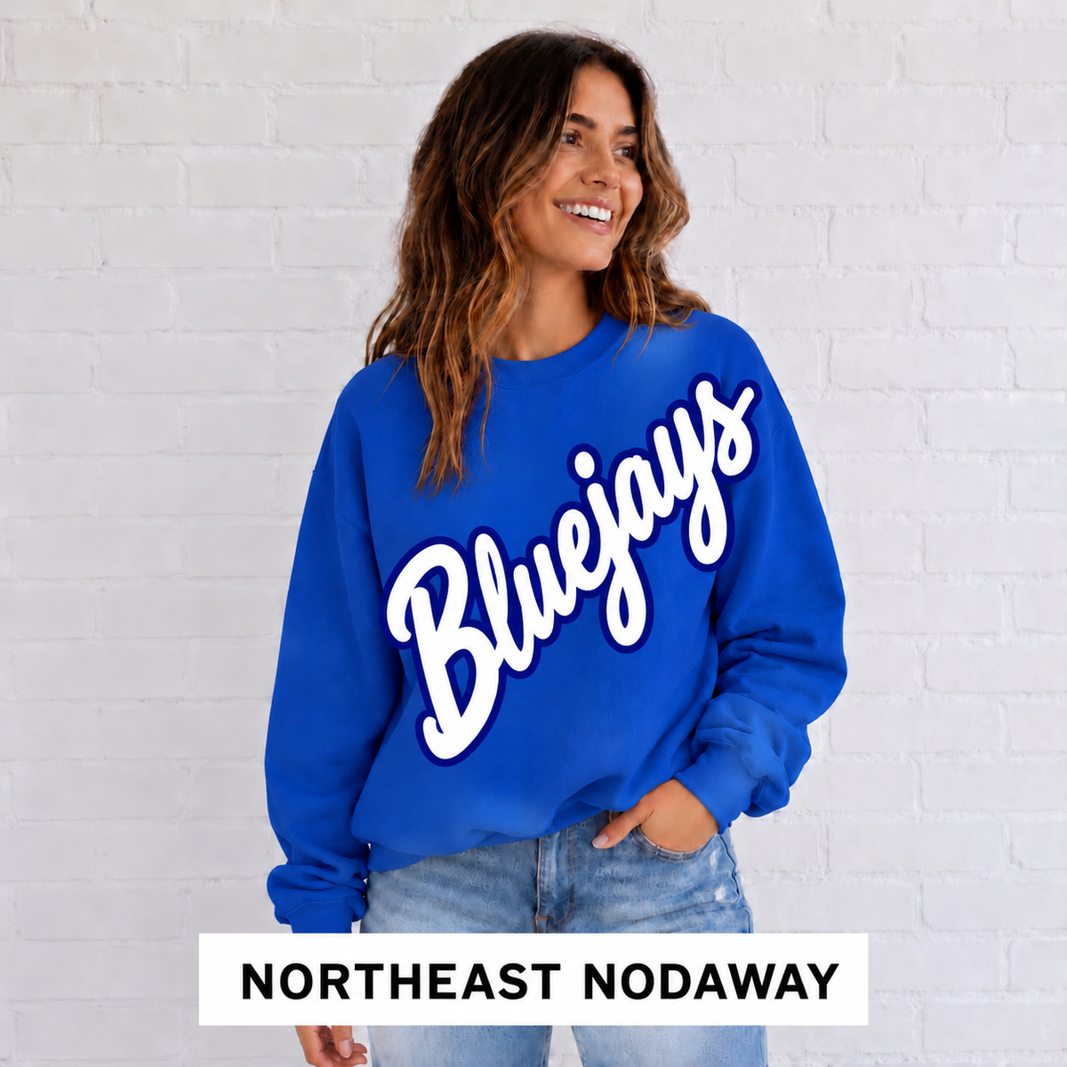 Northeast Nodaway Blue Jays Script Mascot Sweatshirt