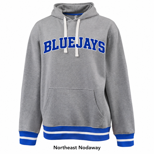 Northeast Nodaway Blue Jays Varsity Rib Trim Hoodie