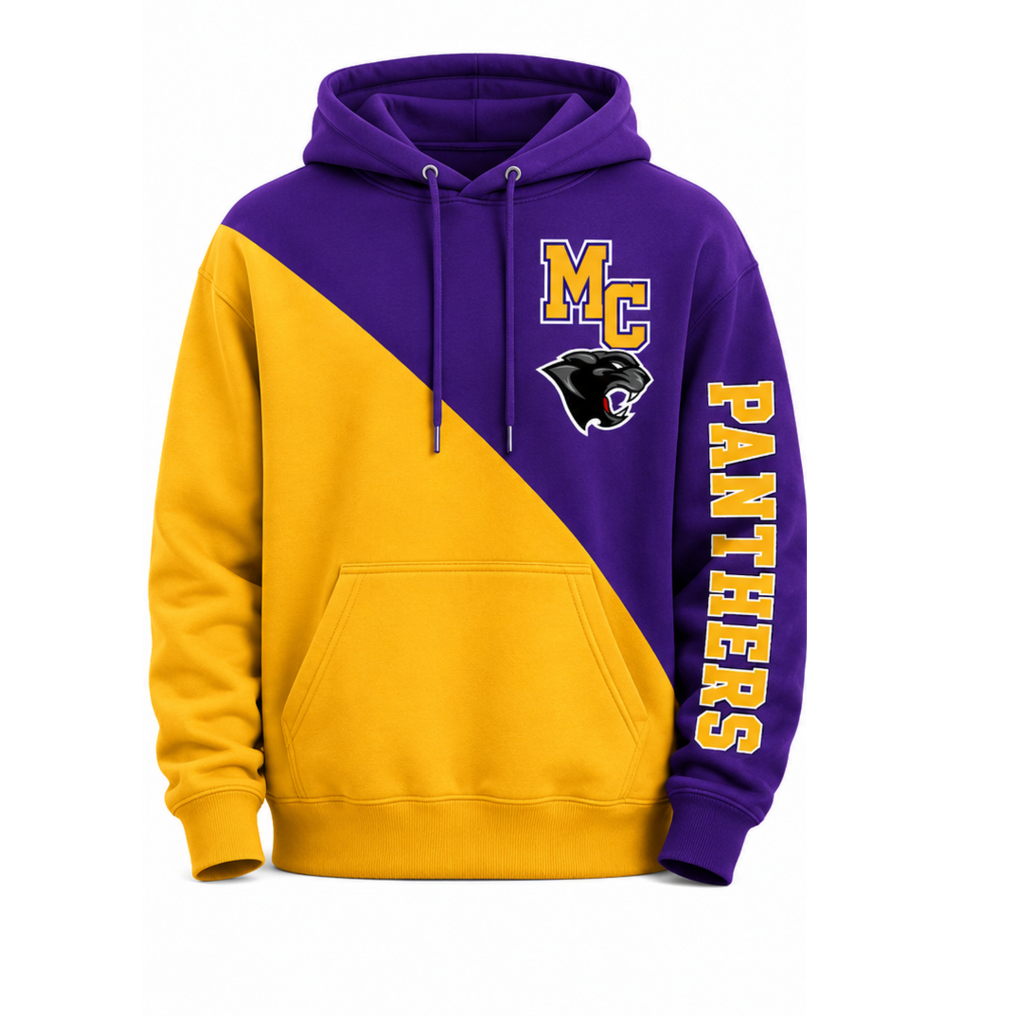 Custom Split Hoodie — Your Mascot, Initials & Team Colors