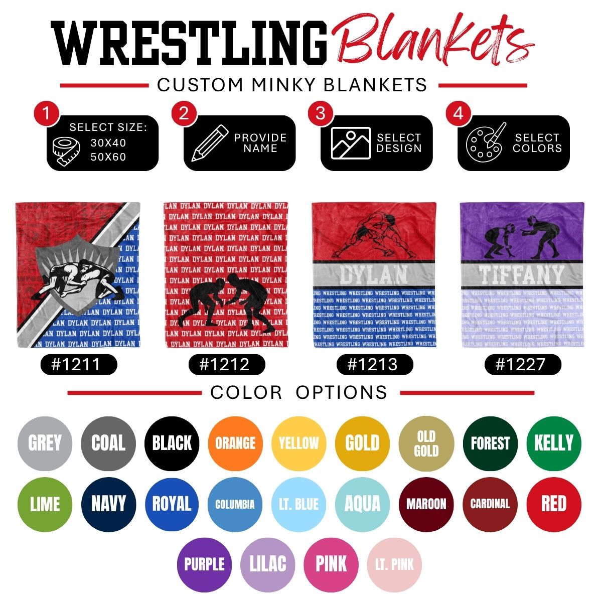 Custom Sports Minky Blanket — Personalized (Your Name, Design & Colors)