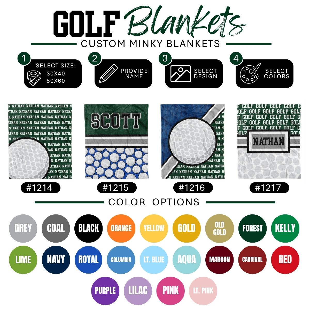 Custom Sports Minky Blanket — Personalized (Your Name, Design & Colors)