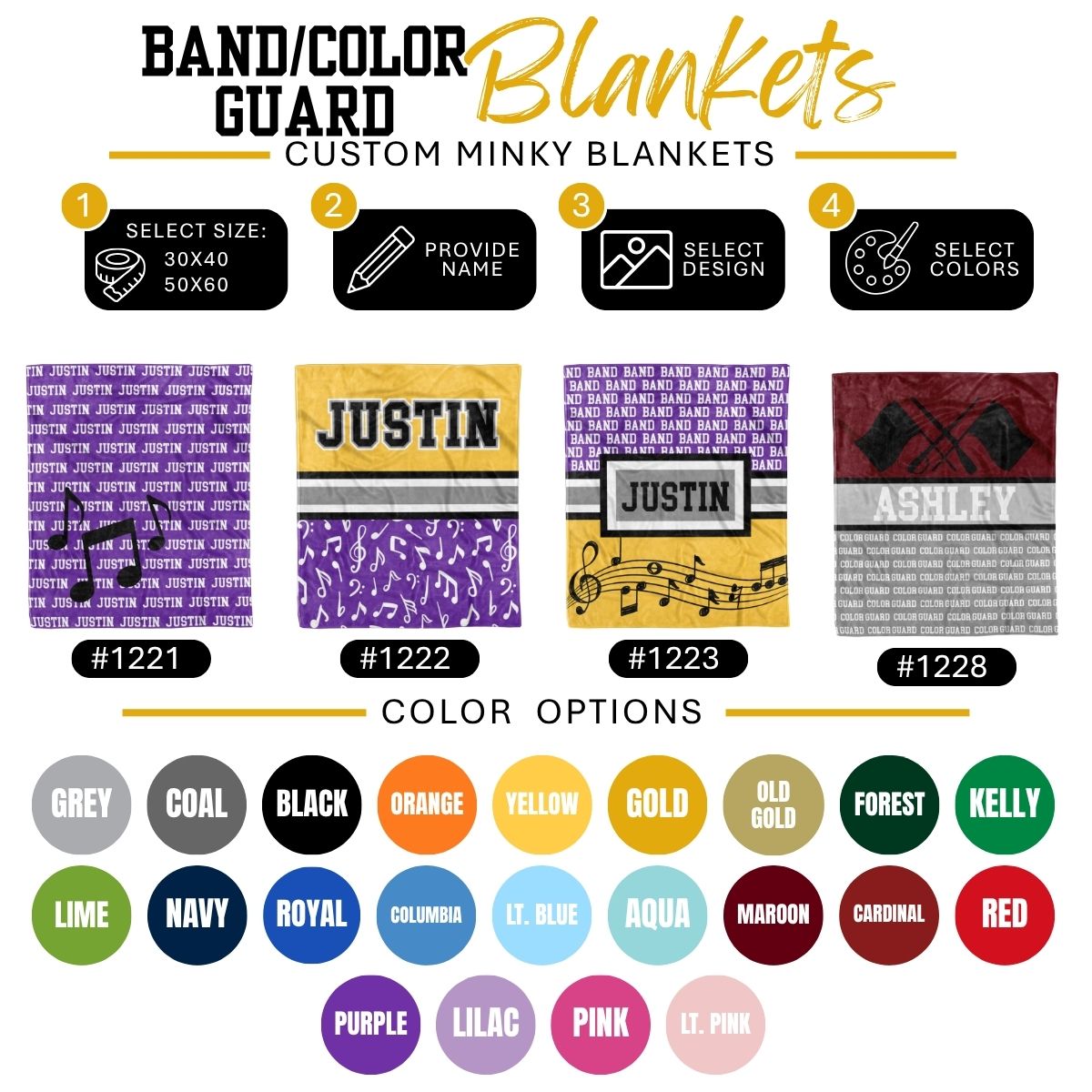 Custom Sports Minky Blanket — Personalized (Your Name, Design & Colors)
