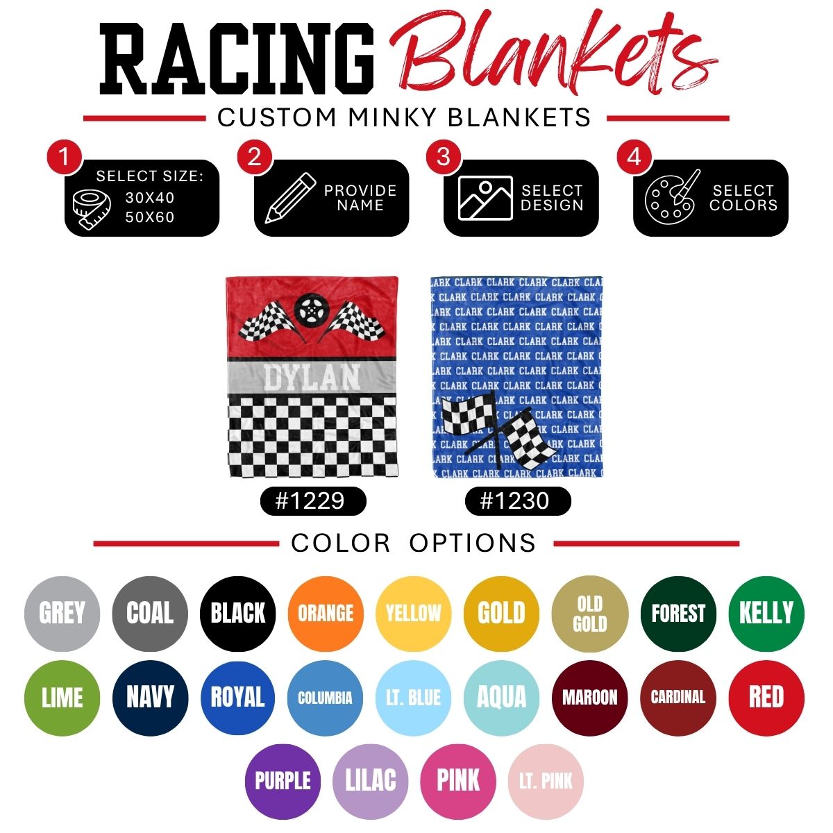 Custom Sports Minky Blanket — Personalized (Your Name, Design & Colors)