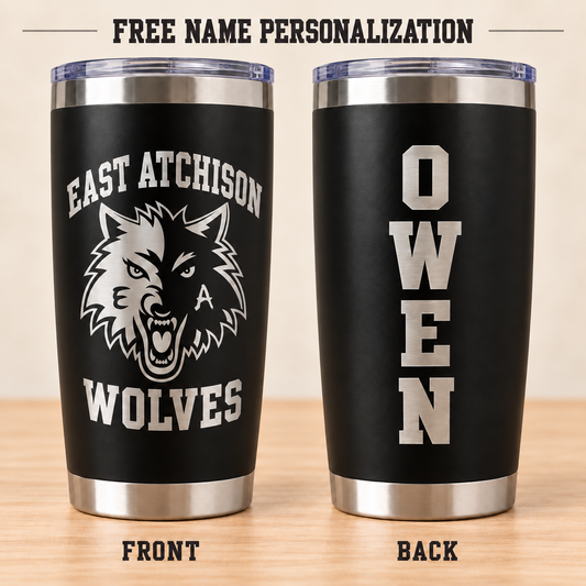 Laser Engraved School Tumbler — 20 oz Black | Launch Pre-Order
