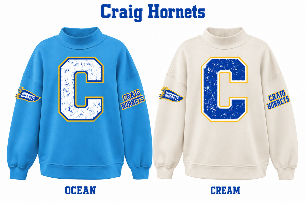 Craig Hornets Varsity Letter Mockneck - Pre-Order