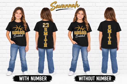 Youth Savannah Savages Personalized Basketball
