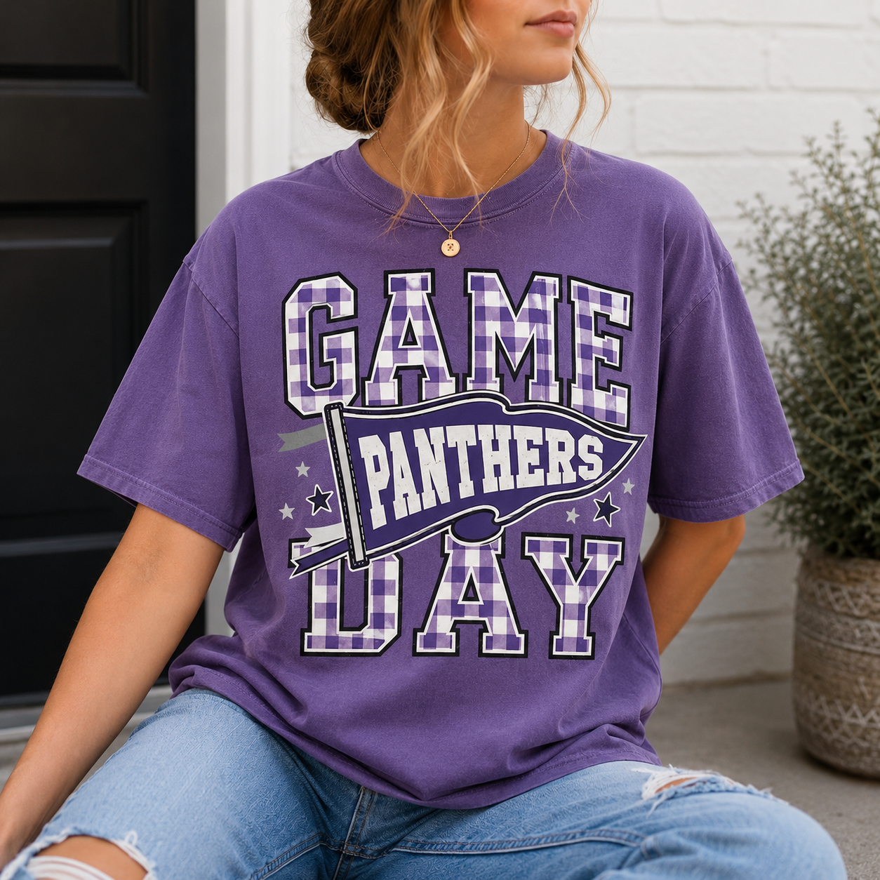Custom Game Day Pennant Tee — Your Mascot & Colors