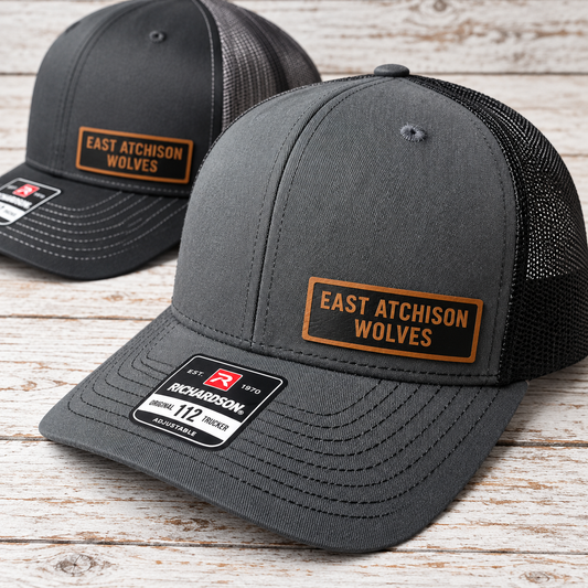 East Atchison Wolves Leather Patch Hat