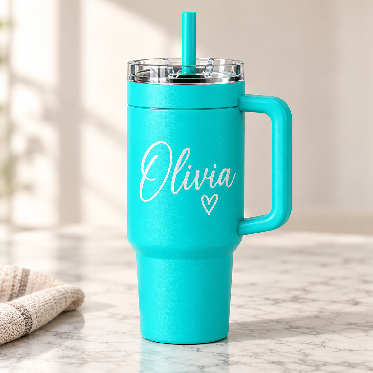 Personalized 40oz Travel Tumbler with Handle