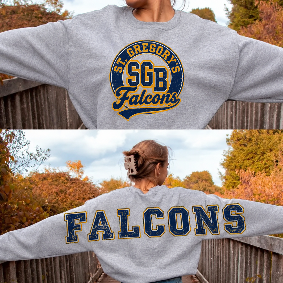 St. Gregory's Falcons with BACK LETTERING