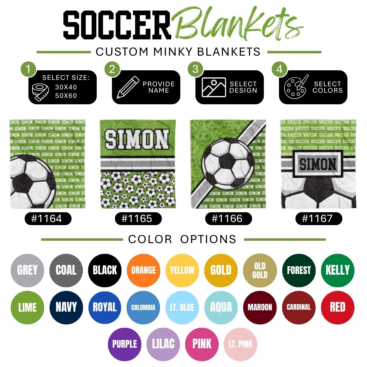 Custom Sports Minky Blanket — Personalized (Your Name, Design & Colors)