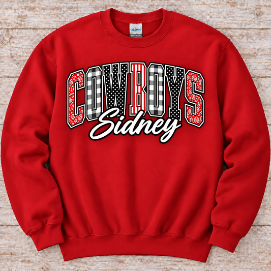 Sidney Cowboys Patchwork Sweatshirt or Tee