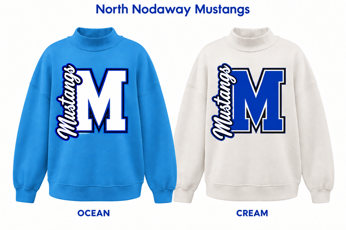 North Nodaway Mustangs Mockneck - Pick Your Design - Pre-Order