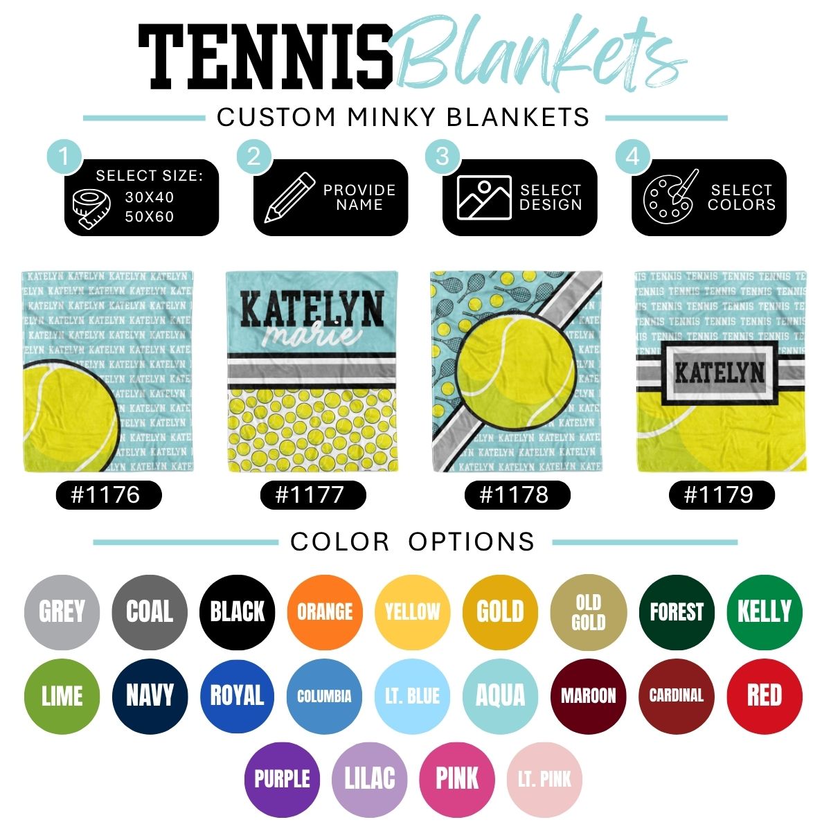 Custom Sports Minky Blanket — Personalized (Your Name, Design & Colors)