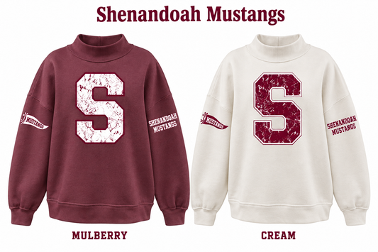 Shenandoah Mustangs Varsity Letter Mockneck - Pre-Order