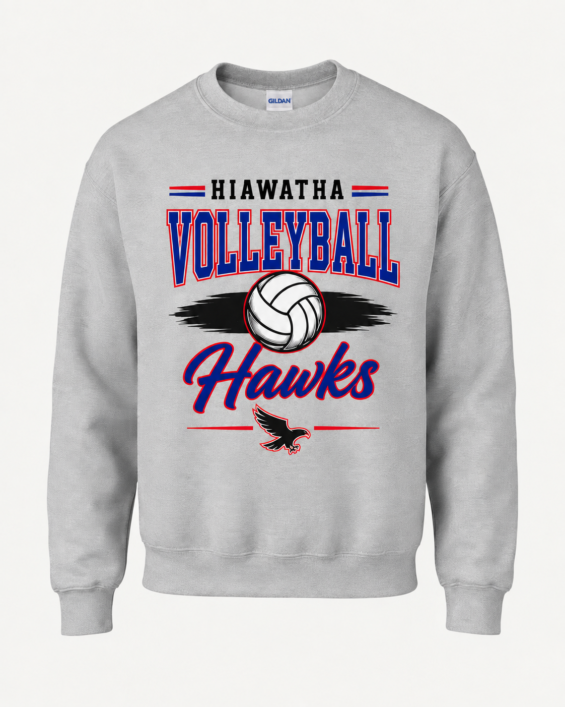 Hiawatha Red Hawks Volleyball Spirit Wear - Retro Lines