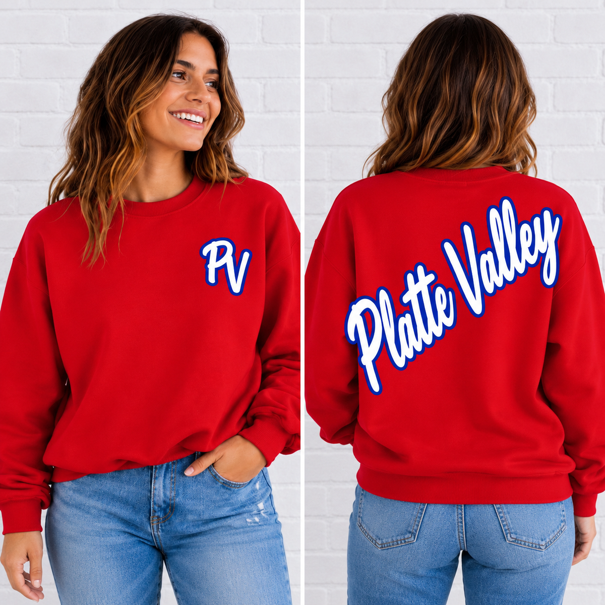 Platte Valley Script Mascot Sweatshirt