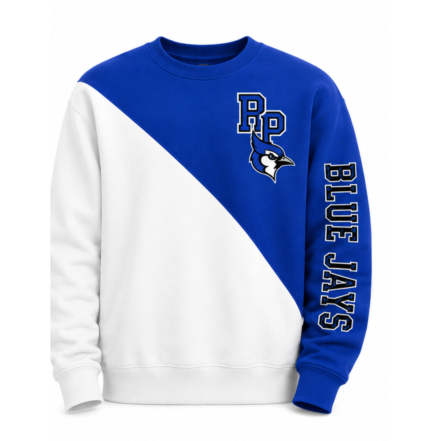 Custom Split Crewneck — Your Mascot, Initials & Team Colors